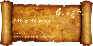 Góg Ágnes névjegykártya